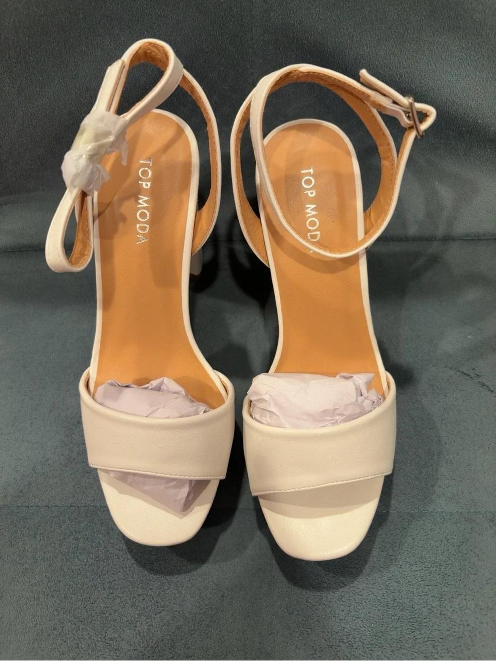 TOP Moda White Ankle-Strap Open-Toe Sandals
